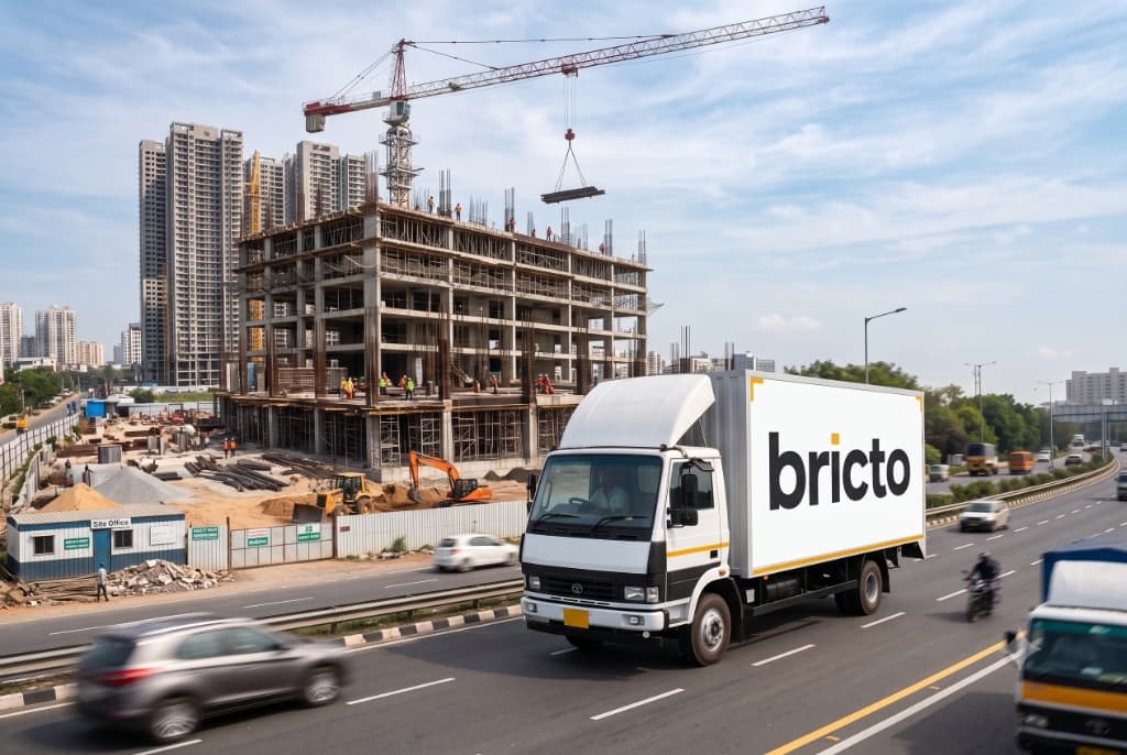 Bricto Delivery Truck & Construction Site